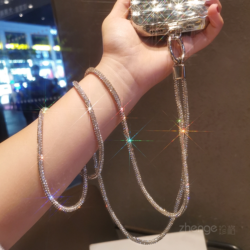 Crossbody Full Diamond Chain F - Crossbody Lanyard Neck Strap Case ulasan dan harga