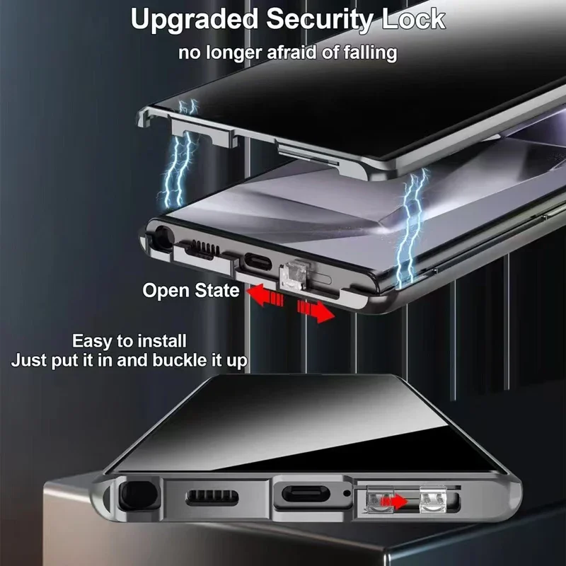 Metal Phone Case Double sided  - Anti Spy Privacy Glass Case ulasan dan harga