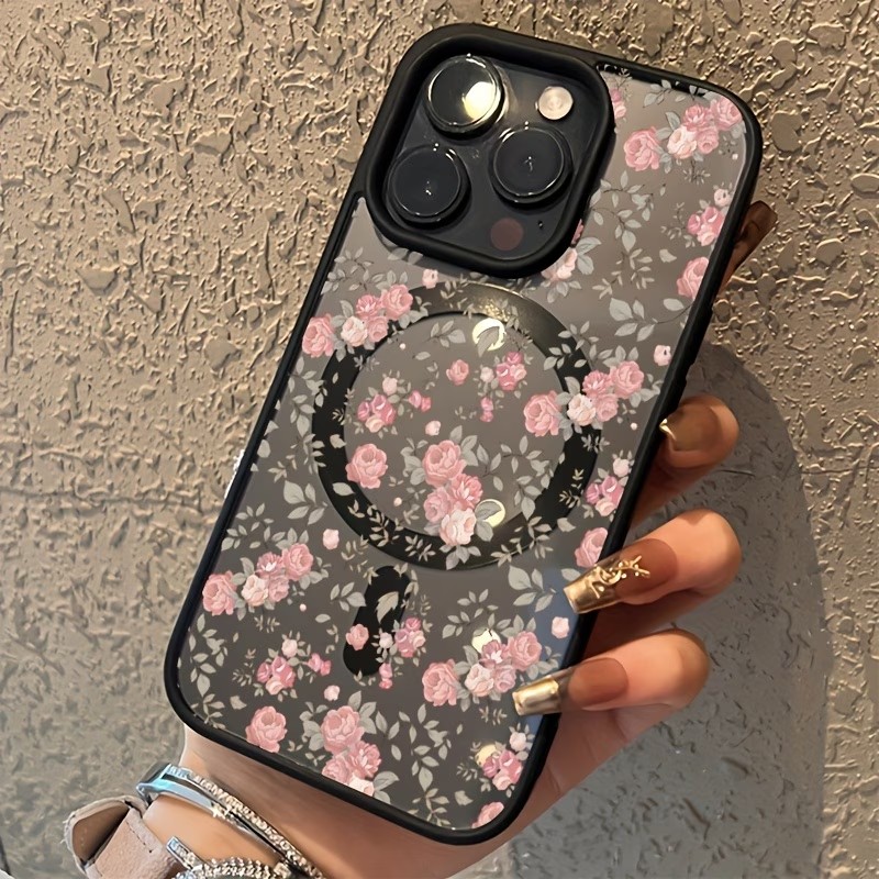 Pink Tiny Rose Clear Magnetic  - Clear Shockproof Bumper Case ulasan dan harga
