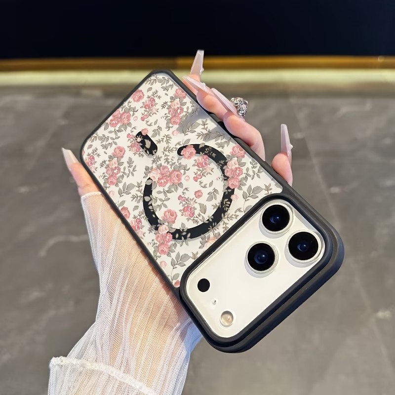 Pink Tiny Rose Clear Magnetic  - Clear Shockproof Bumper Case ulasan dan harga