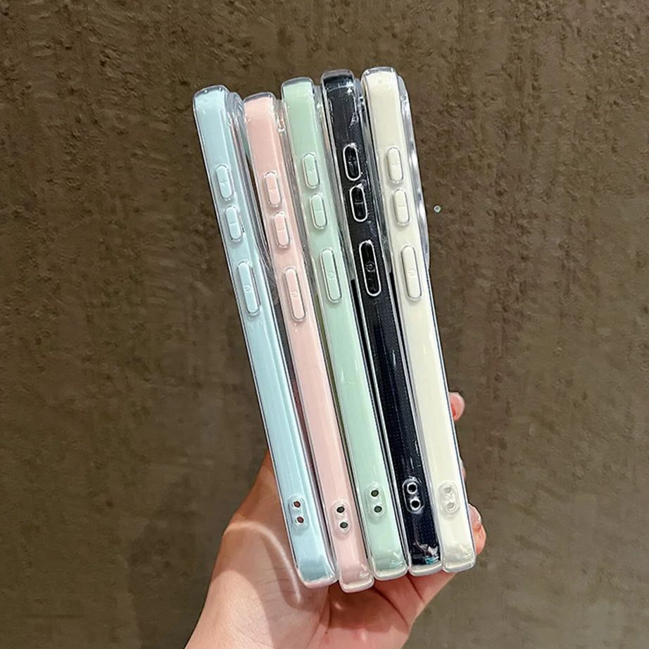 Luxury Candy Color Frame Clear - Clear Shockproof Bumper Case ulasan dan harga