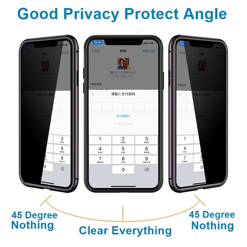 Magnetic Tempered Glass Privac - Anti Spy Privacy Glass Case ulasan dan harga